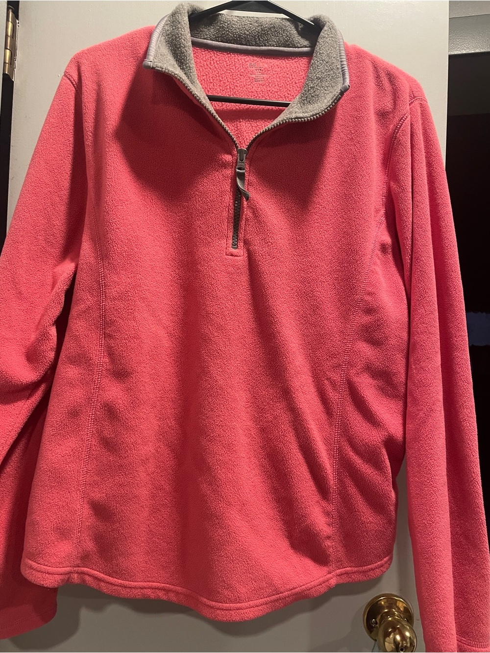 SJB active Pink Quarter-Zip Fleece Pullover with Gray Collar size xl
